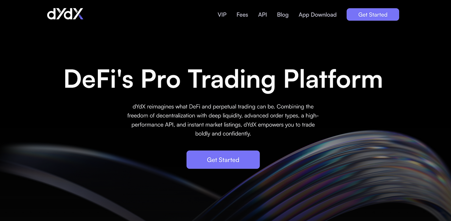 dYdX homepage