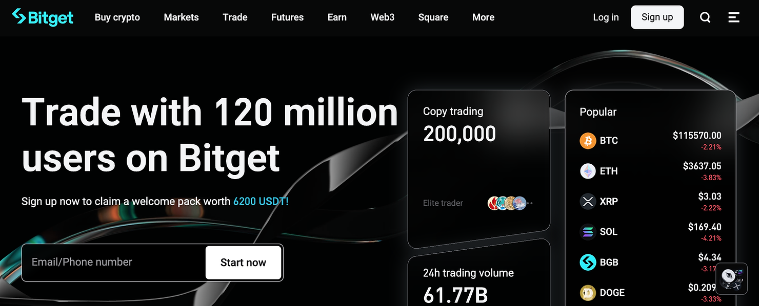 Bitget homepage