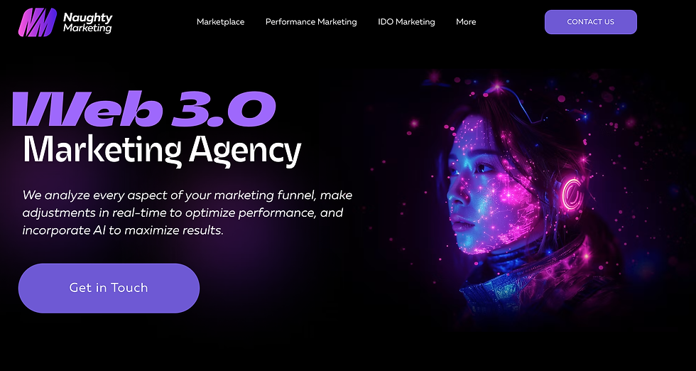 Naughty Marketing homepage