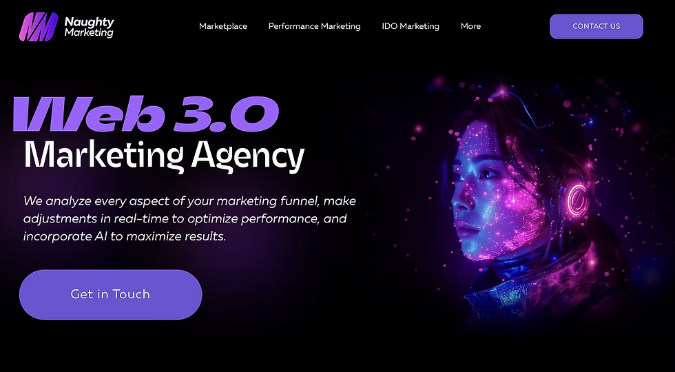 naughty marketing homepage