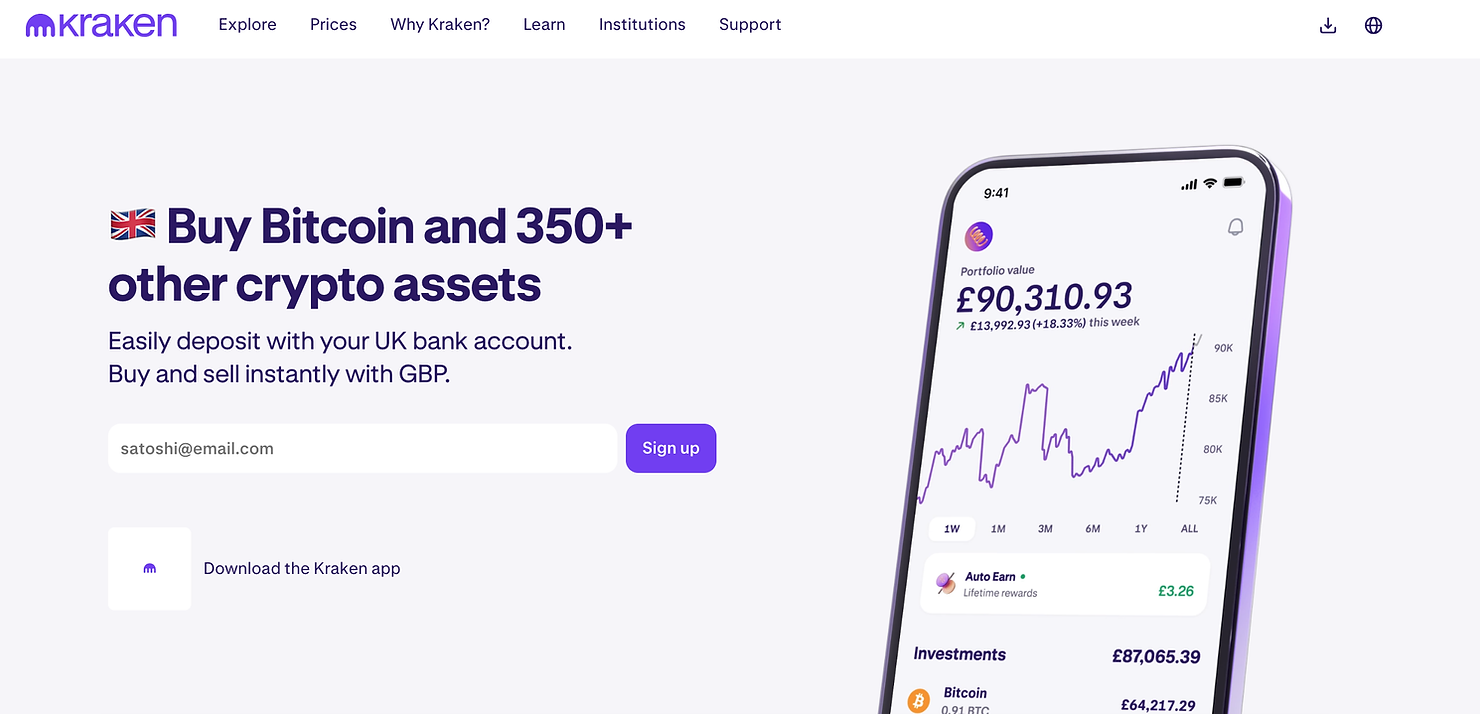 Kraken homepage