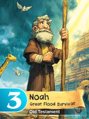 Bible Story Card Game - Noah Free Coloring Page
