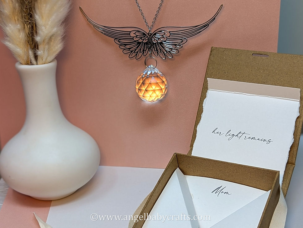 Thumbnail: Angel-Wings Memorial Suncatcher Ornament • Baby Loss & Infant Stillbirth Tribute