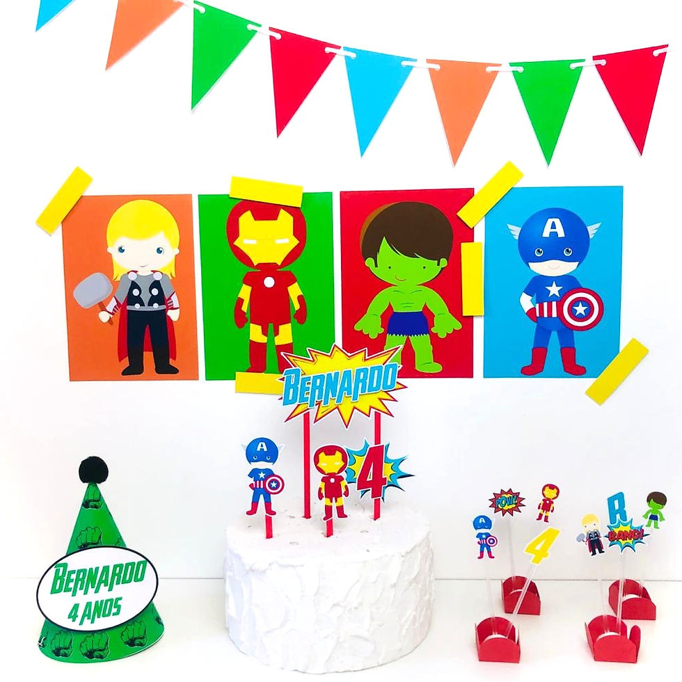 Vingadores cute - Mini festa