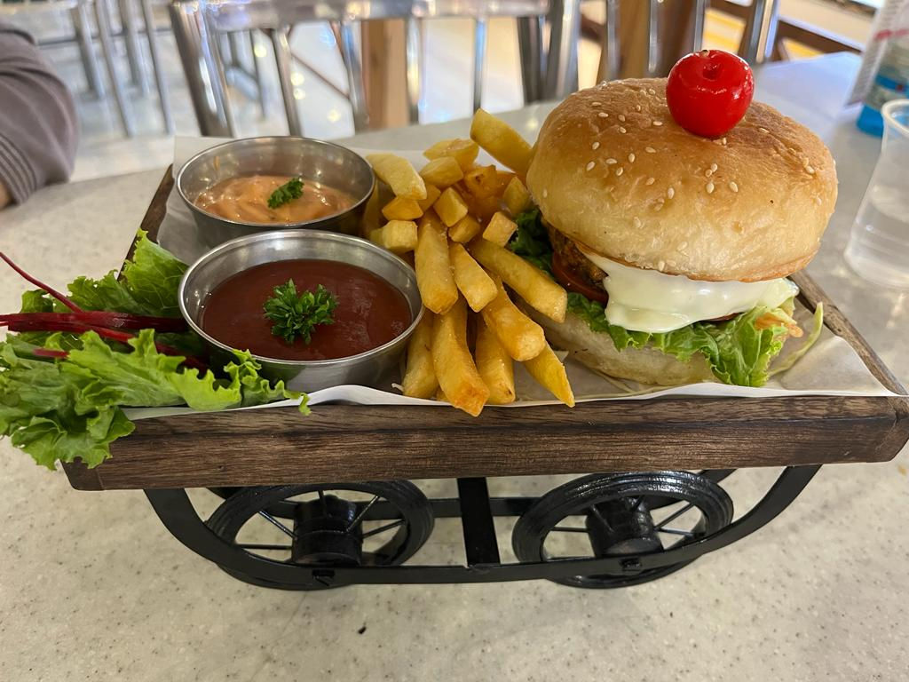 Exotic Veg. Burger with Cheese