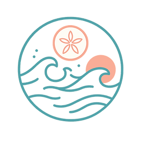 waves with a sunset and sand dollar