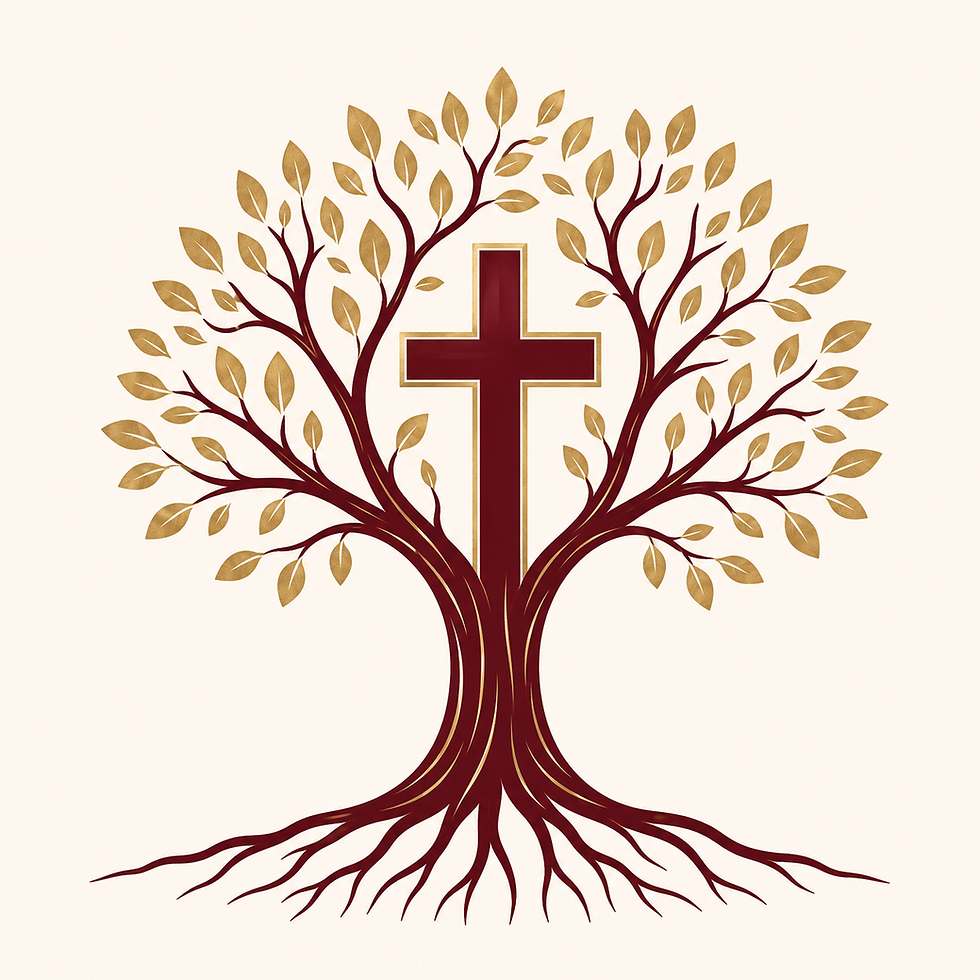 Tree with a cross integrated into its trunk