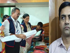 “पटना में आर्थिक अपराध इकाई की छापेमारी के दौरान जांच टीम और भ्रष्टाचार मामले से जुड़े दस्तावेजों की जांच का प्रतीकात्मक दृश्य”