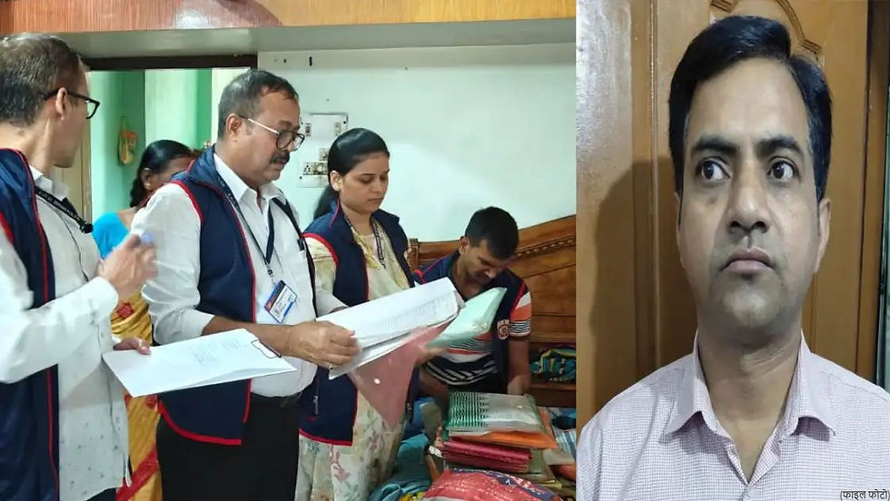 “पटना में आर्थिक अपराध इकाई की छापेमारी के दौरान जांच टीम और भ्रष्टाचार मामले से जुड़े दस्तावेजों की जांच का प्रतीकात्मक दृश्य”