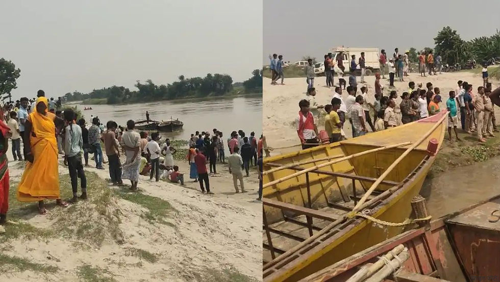 दरभंगा के किरतपुर में कोसी नदी में नाव पलटने के बाद SDRF टीम राहत और बचाव कार्य में जुटी। 