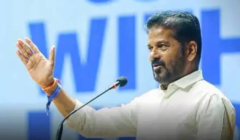 Chief Minister Revanth Reddy speaking and gesturing