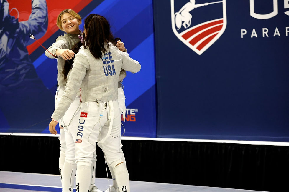 Close-up view of a fencing mask on a training mat