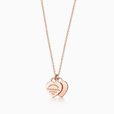 tiffany necklace double heart