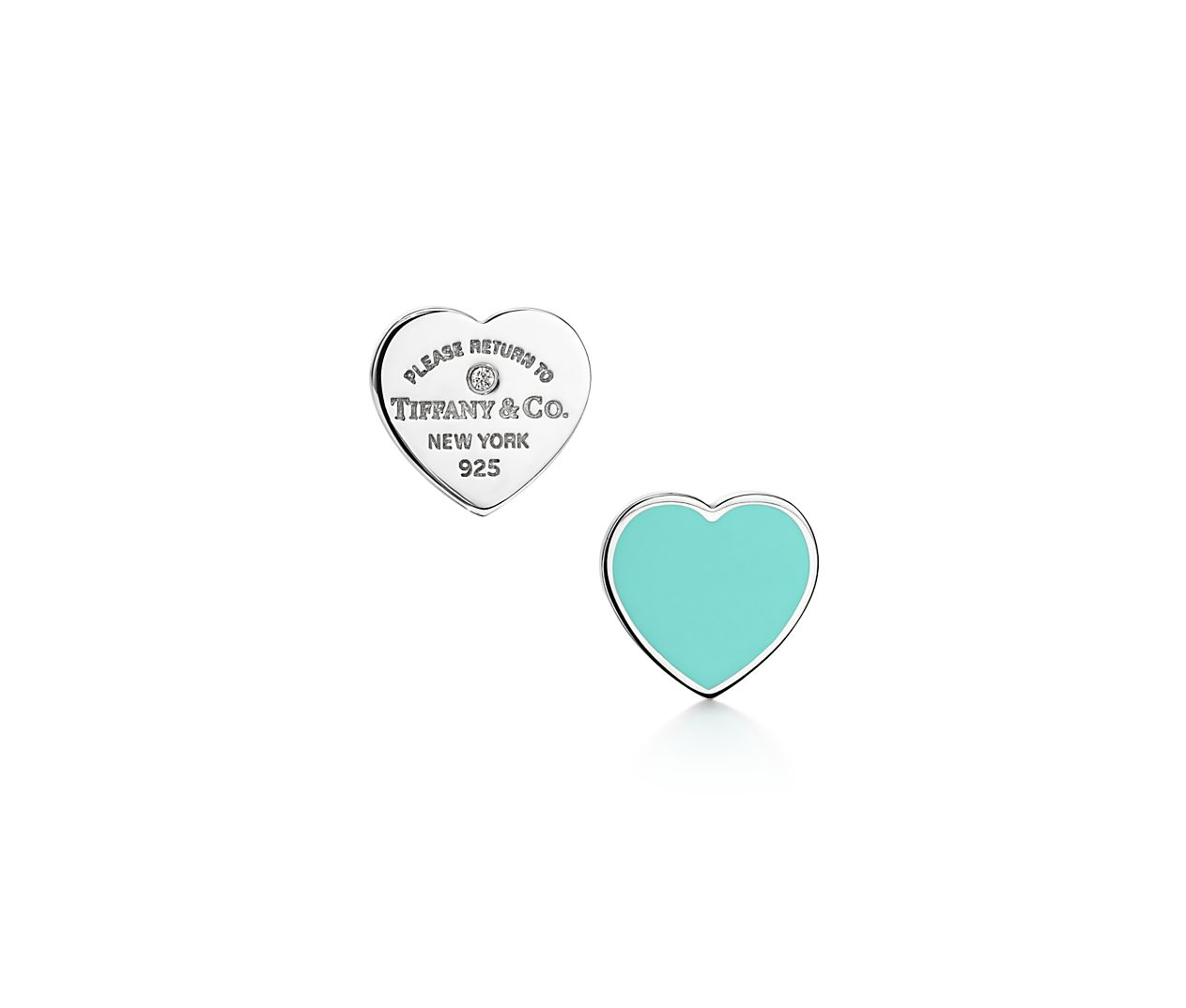 Earrings in Silver with Tiffany Blue 
