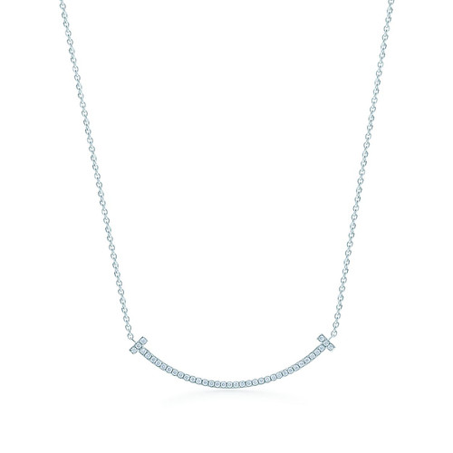 Tiffany T Smile Pendant in white gold 