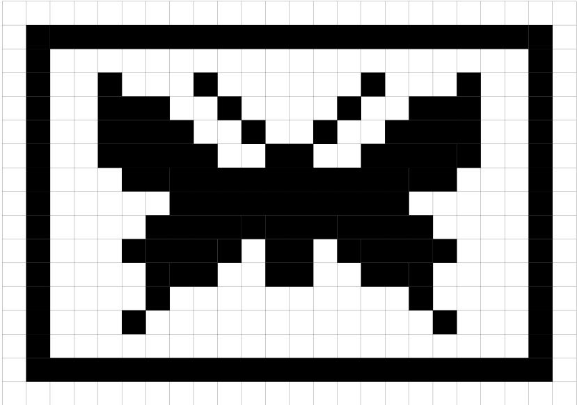 Chart for a butterfly coaster. Can be used for crochet, knot, or cross stitch.