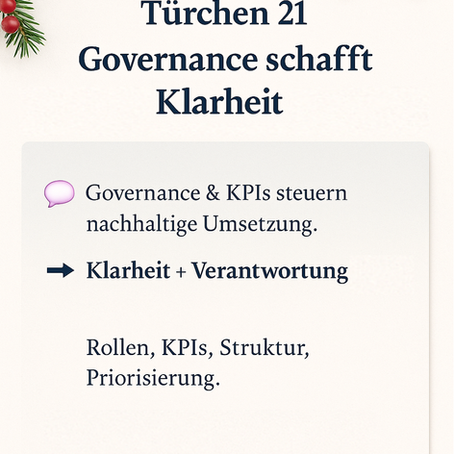 Türchen 21: Governance schafft Klarheit