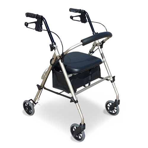 Redgum - Adjustable Height Seat Walker - Pewter Sliver - 6" Wheels