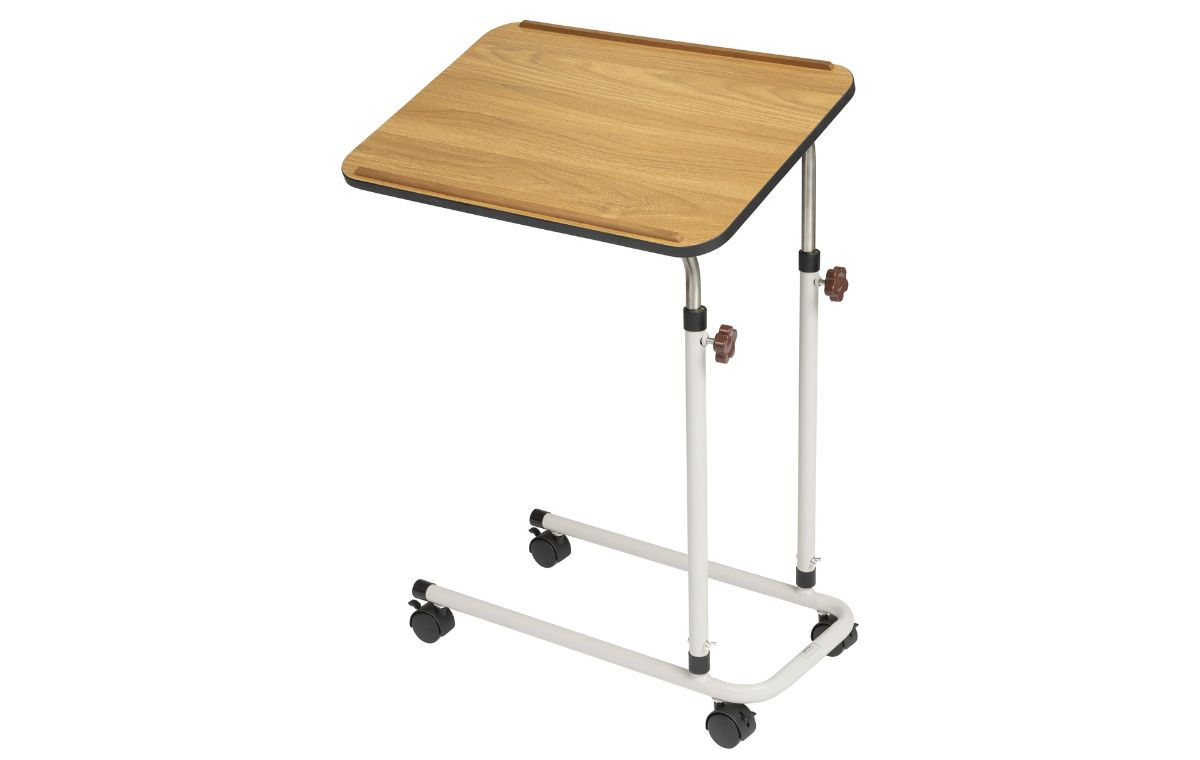 Alerta - Lomond Overbed Table With Castors in Oak