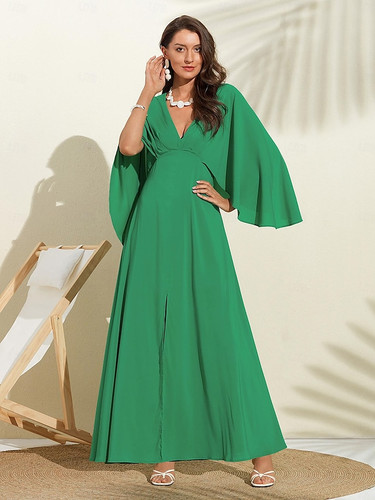 chinese dress ladies Pleated Petite Floral Cape Dress  HEYFANCYSTYLE