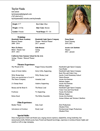 Acting Resume - Taylor Nada