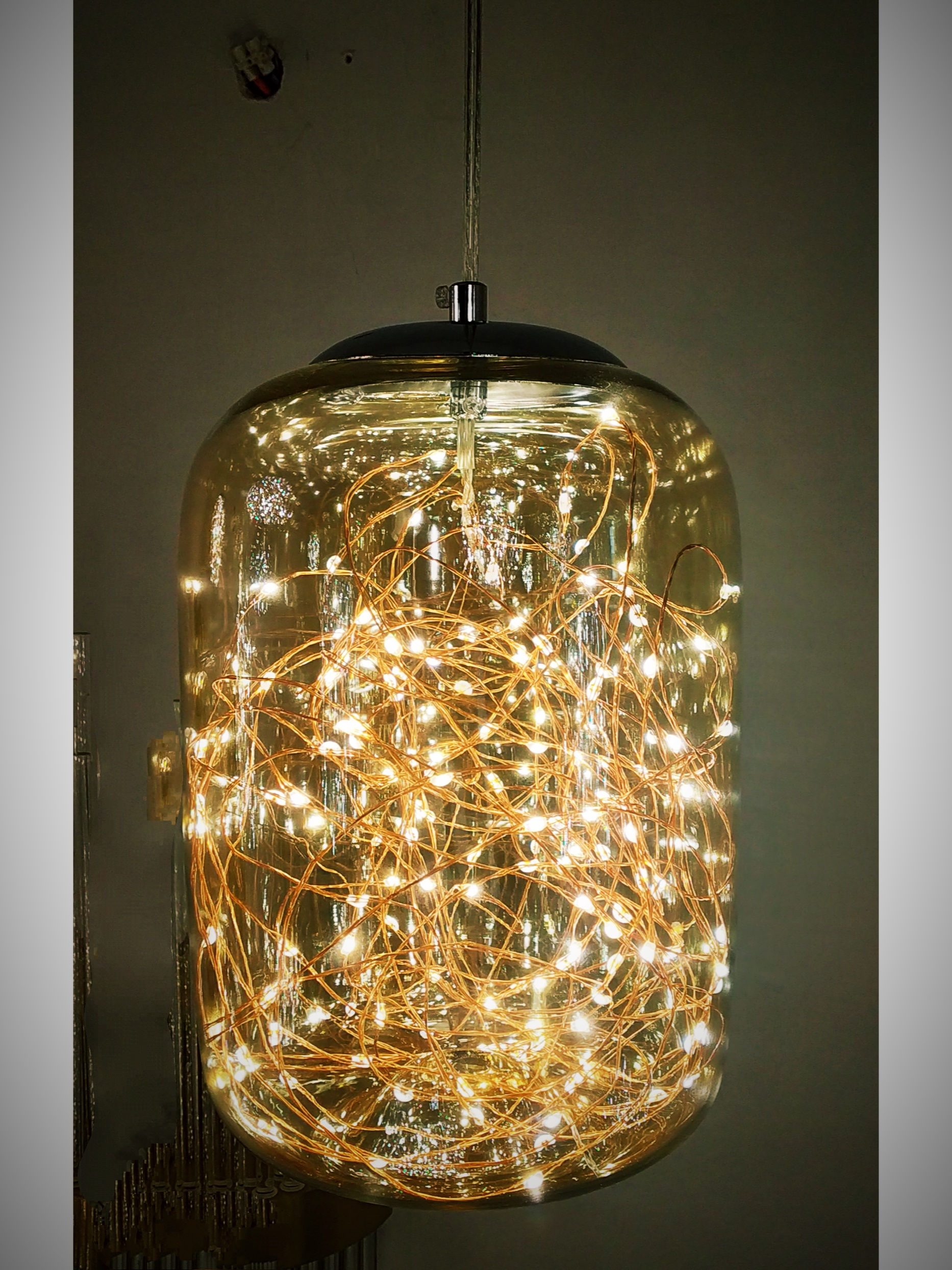 Hanging light with fairy LED's