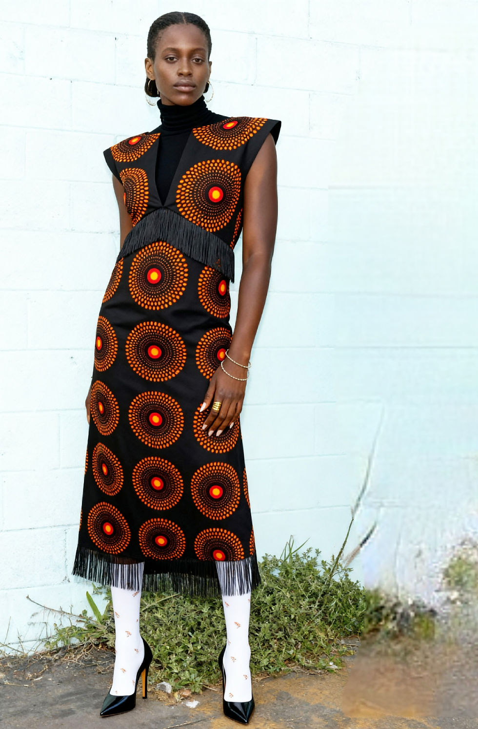 Thumbnail: Midi Length Dress with Fringe