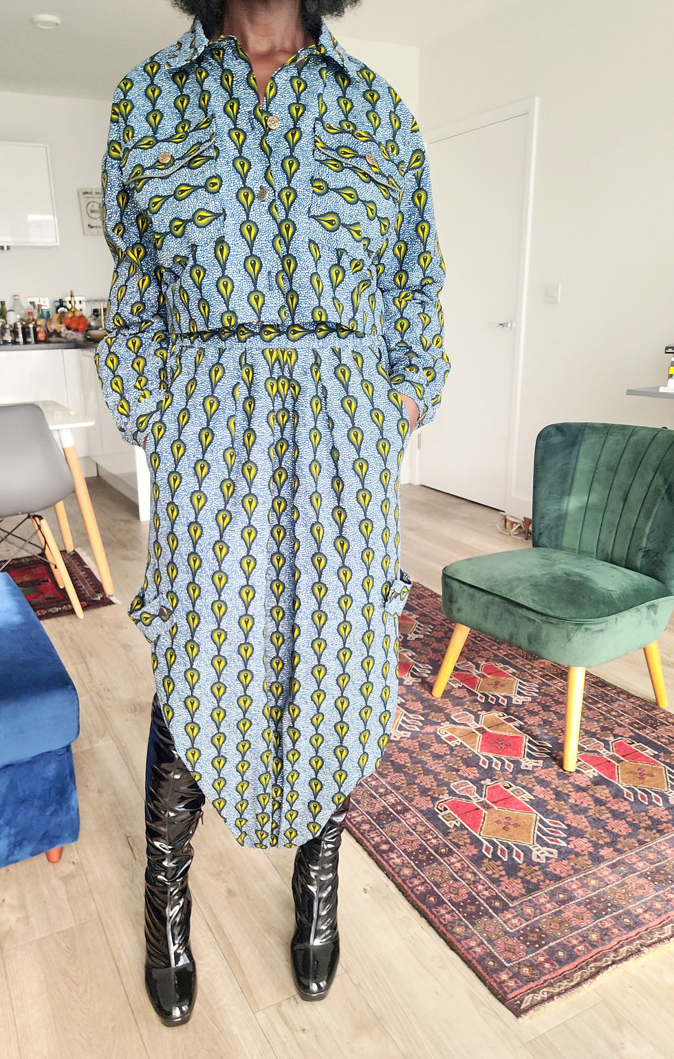 Thumbnail: ZeeZee Blue Print Toga Skirt