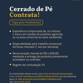 VAGA PARA VENDEDOR(A)