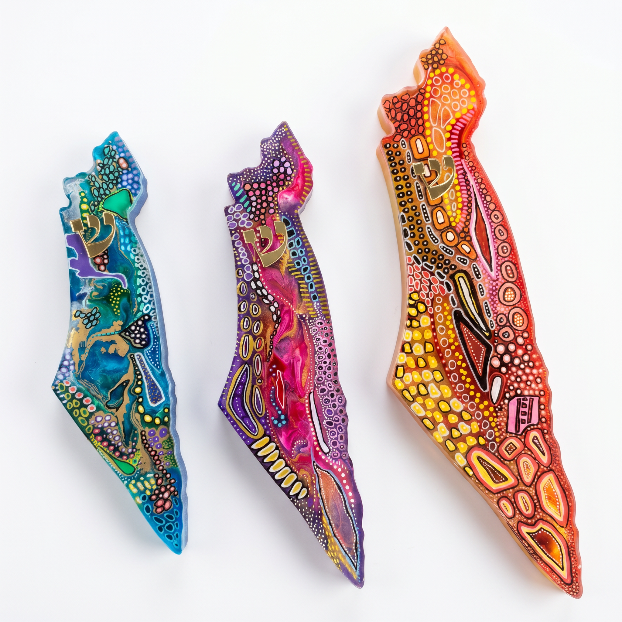 Customized Handcraft Israel-Shaped Mezuzah