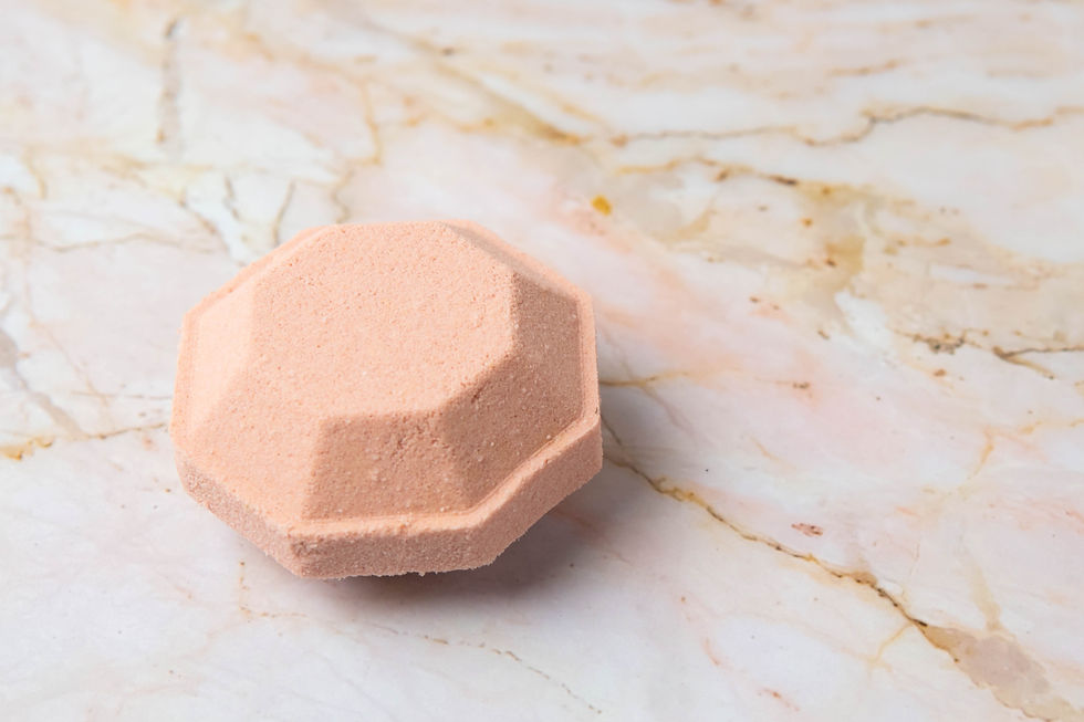 naturally colored rose clay bath bomb