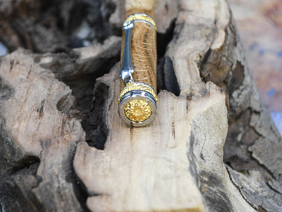 Thumbnail: General John Buford, USA, Oak Witness Tree Deluxe Pen in Gold/Chrome