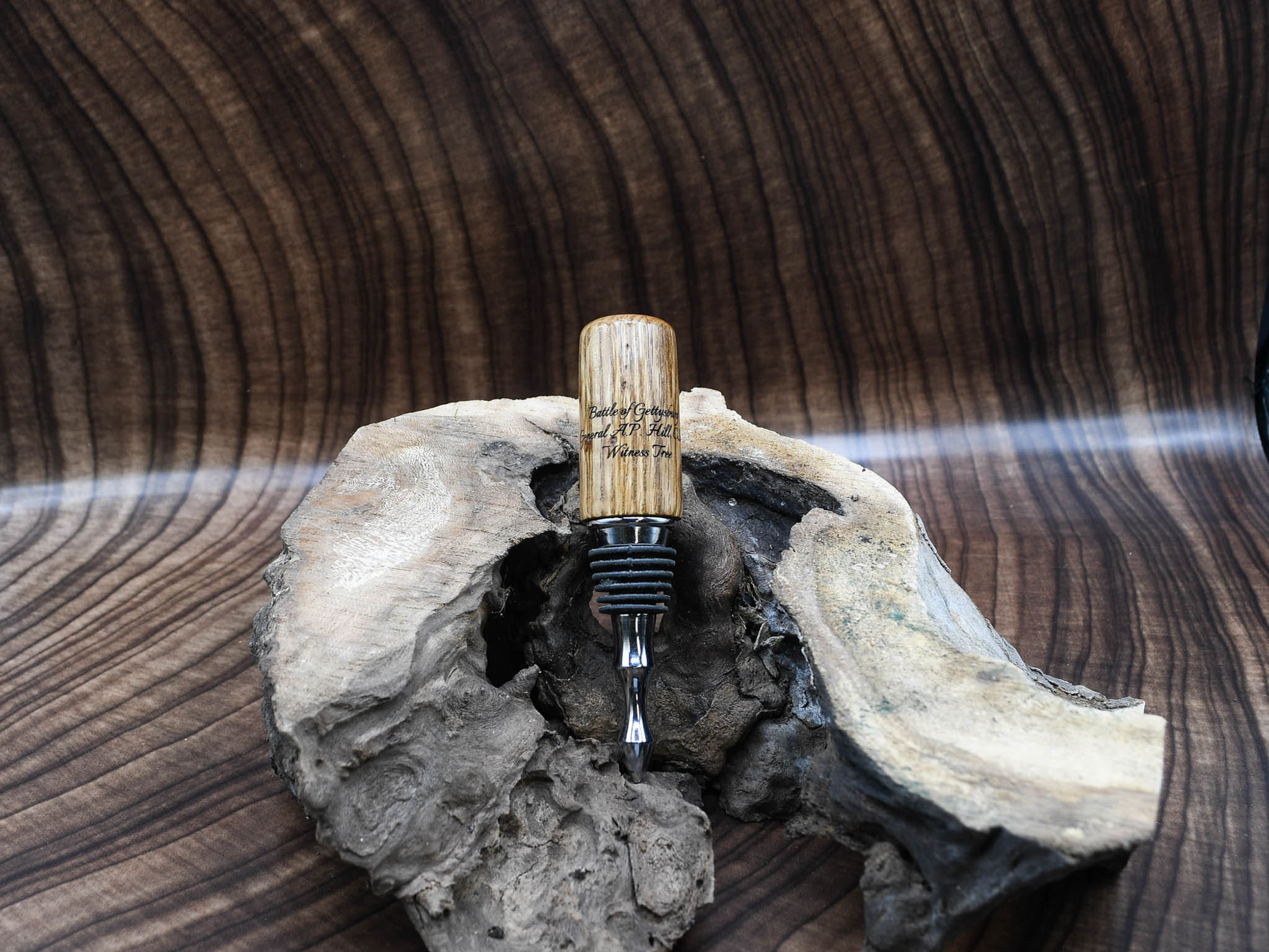General A. P. Hill, CSA, Oak Witness Tree Bottle Stopper