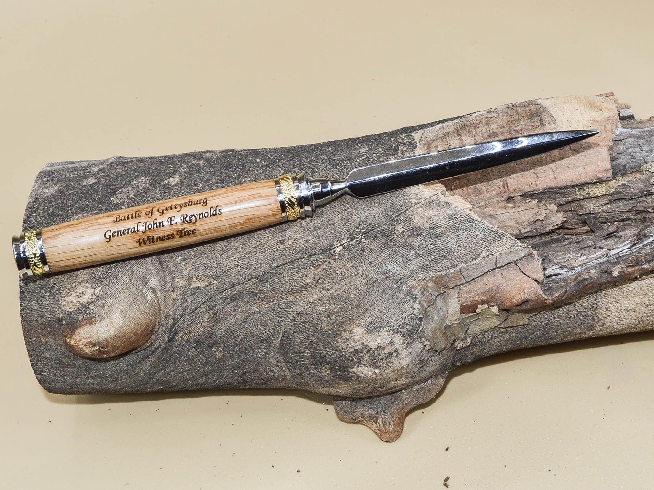 General John Reynolds, USA, Oak Witness Tree Deluxe Letter Opener