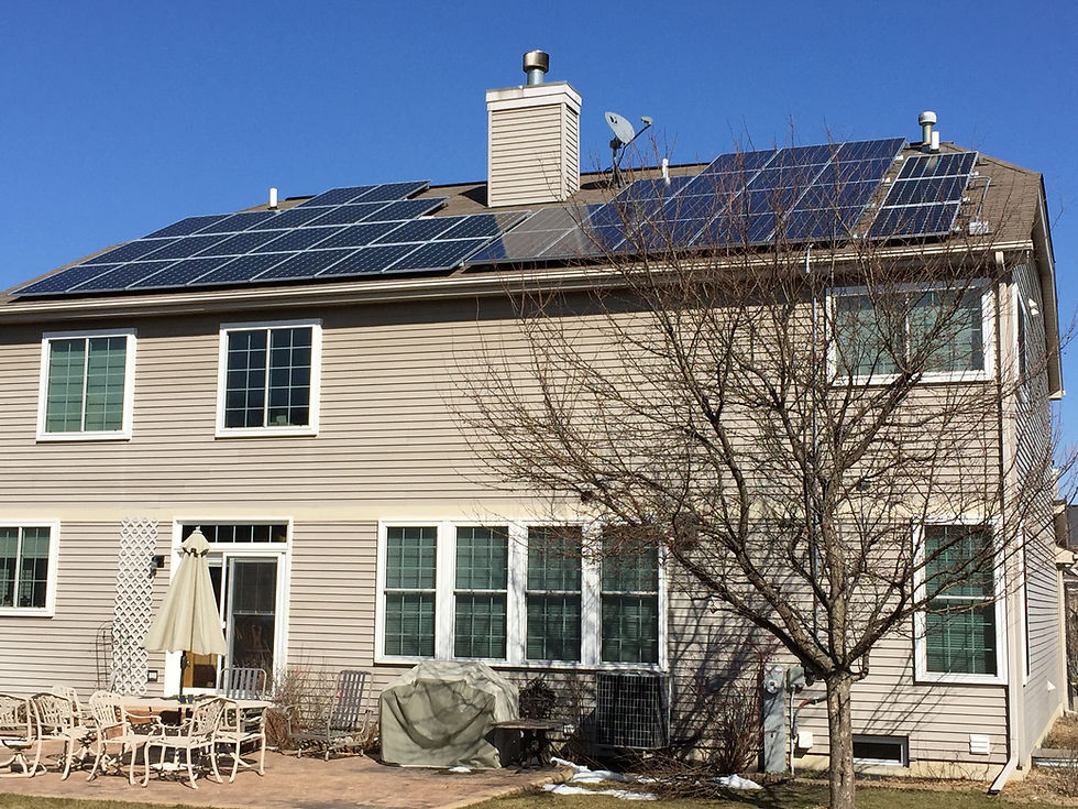 a home in west chicago, illinois, with solar panels and battery storage