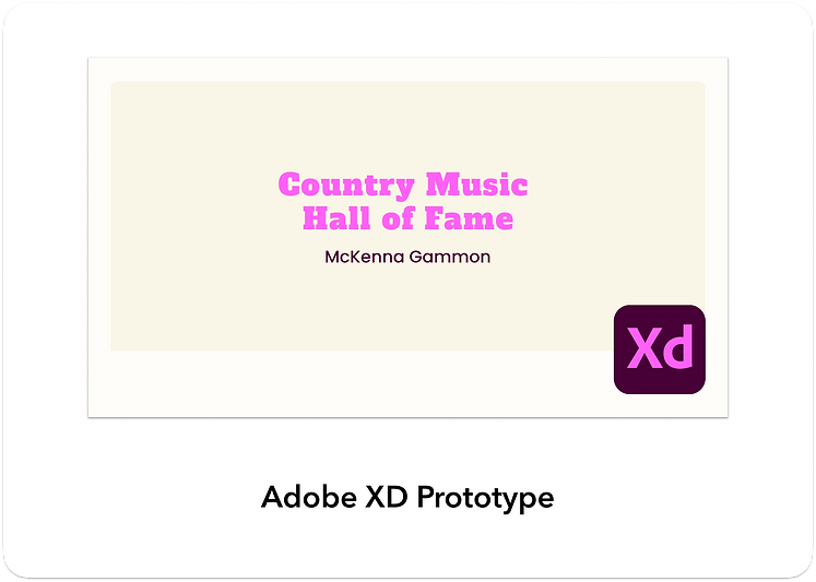 Country Music Hall of Fame Adobe XD Prototype Cover Photo