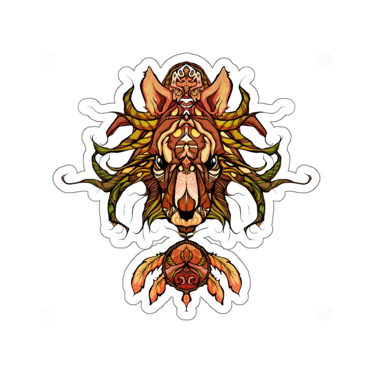 Evergreen Dream Die-Cut Stickers | Colorful Symmetrical Illustration