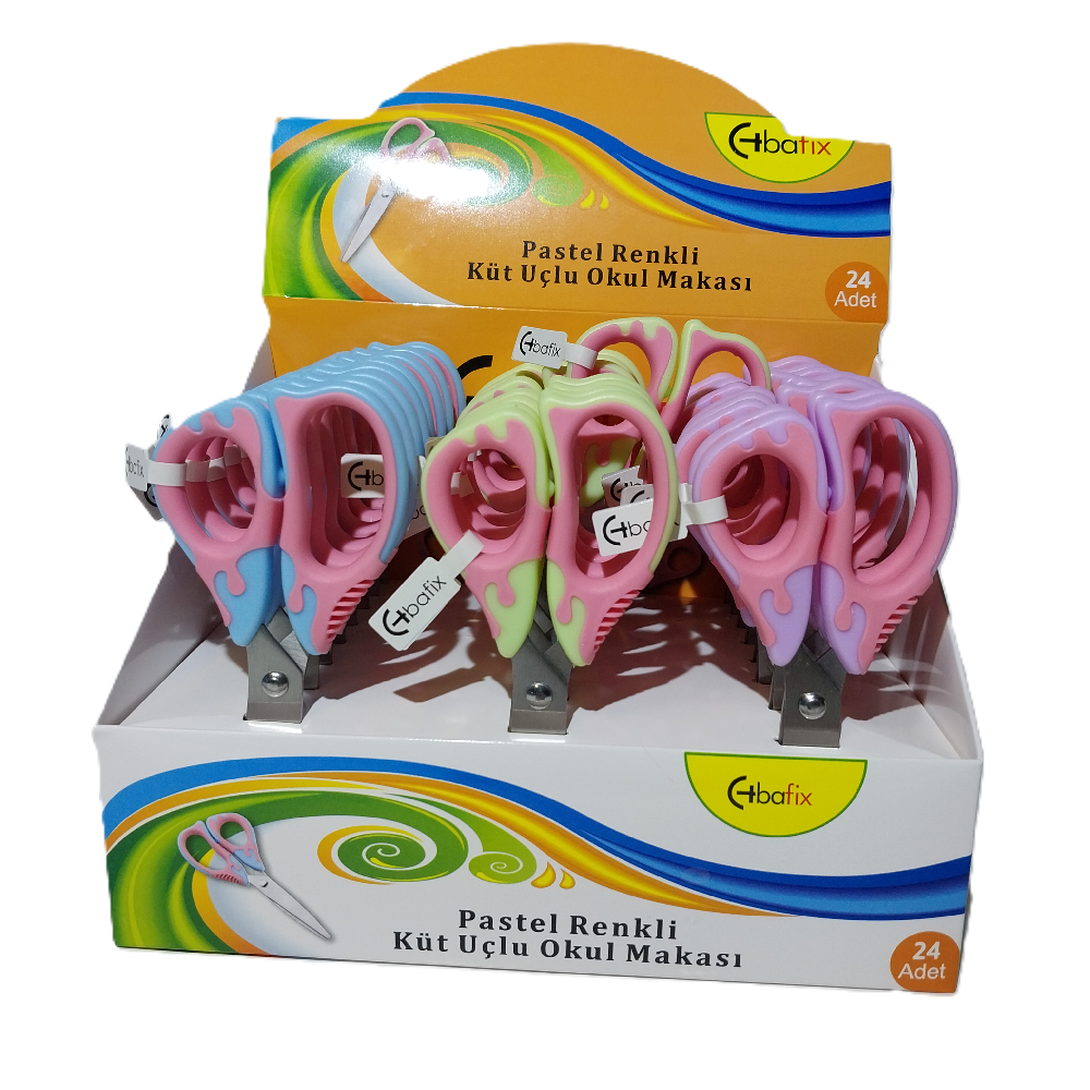 Bafix Okul Makası Küt Uçlu 13,5 Cm Pastel Renk BFX-SC5102