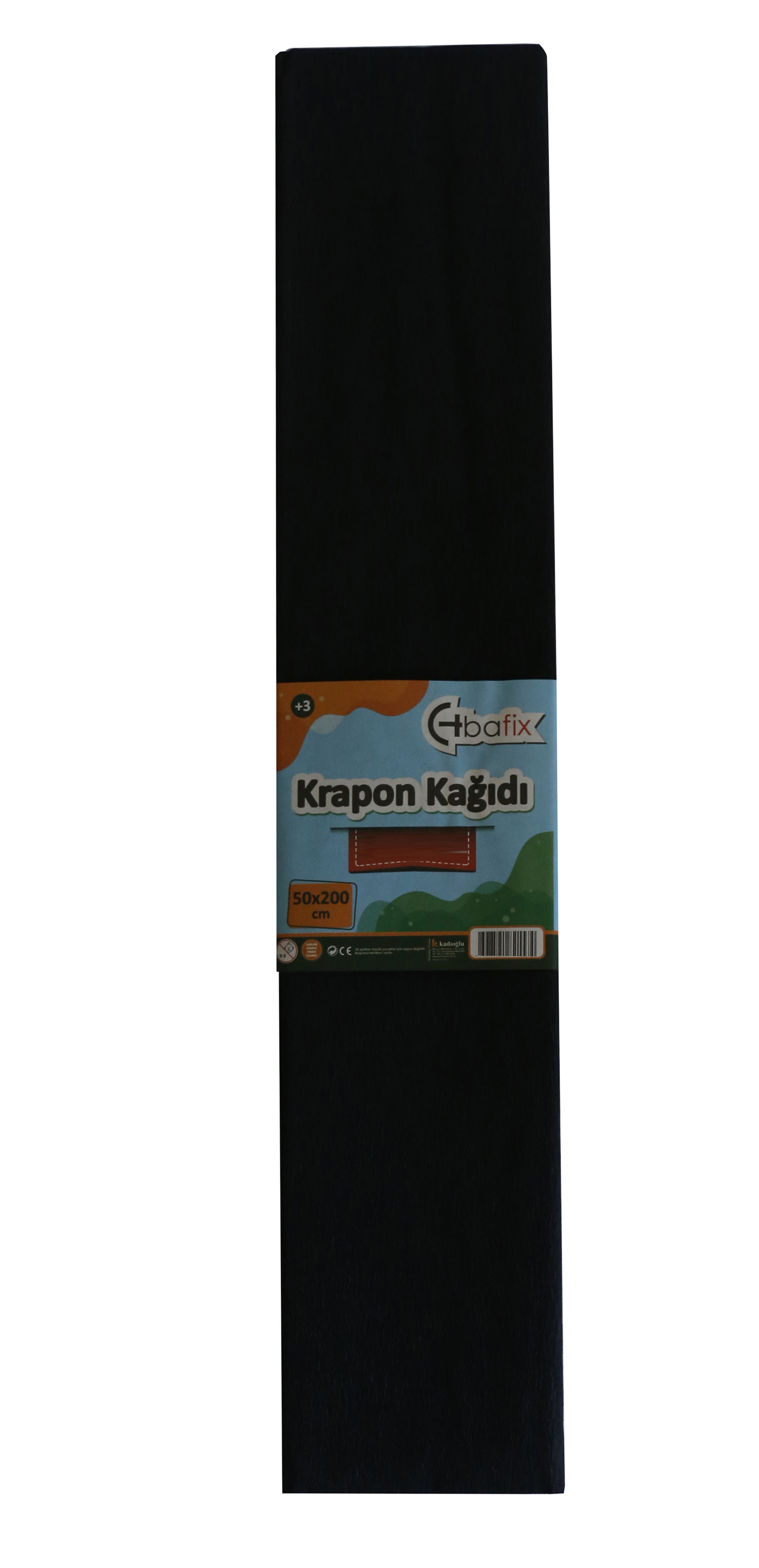 Bafix Krapon Kağıdı 50x200 CM Siyah