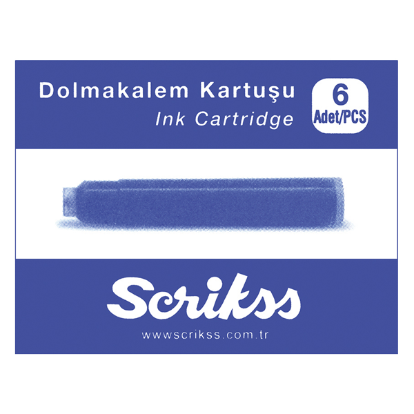 Scrikss Dolma Kalem Kartuşu Mavi