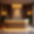 Modern hotel reception desk with warm lighting