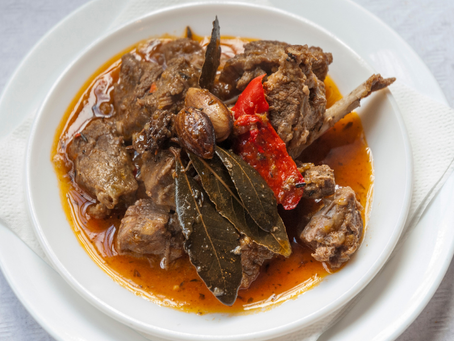 goat meat cooked in pepper sauce
