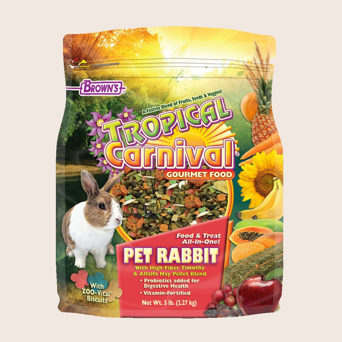 Brown's Tropical Carnival Gourmet Rabbit Food 5lb | Sm Animal