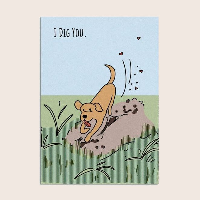 Poochie Post 'I Dig You' Edible Greeting Card
