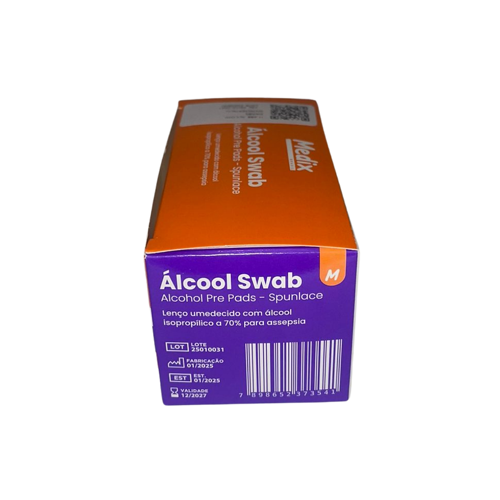 Miniatura: Álcool Swab 70% - Caixa com 100 Unidades - Medix
