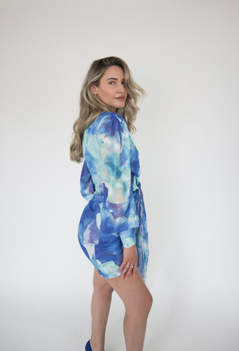blue and white marble dress Blue Marble Luxe Bodycon Dress main image 1