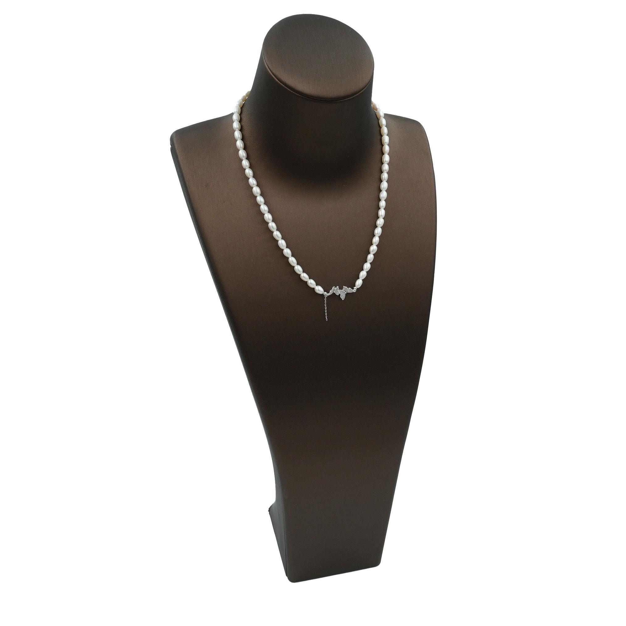 Glossy Leather Jewelry Bust Brown