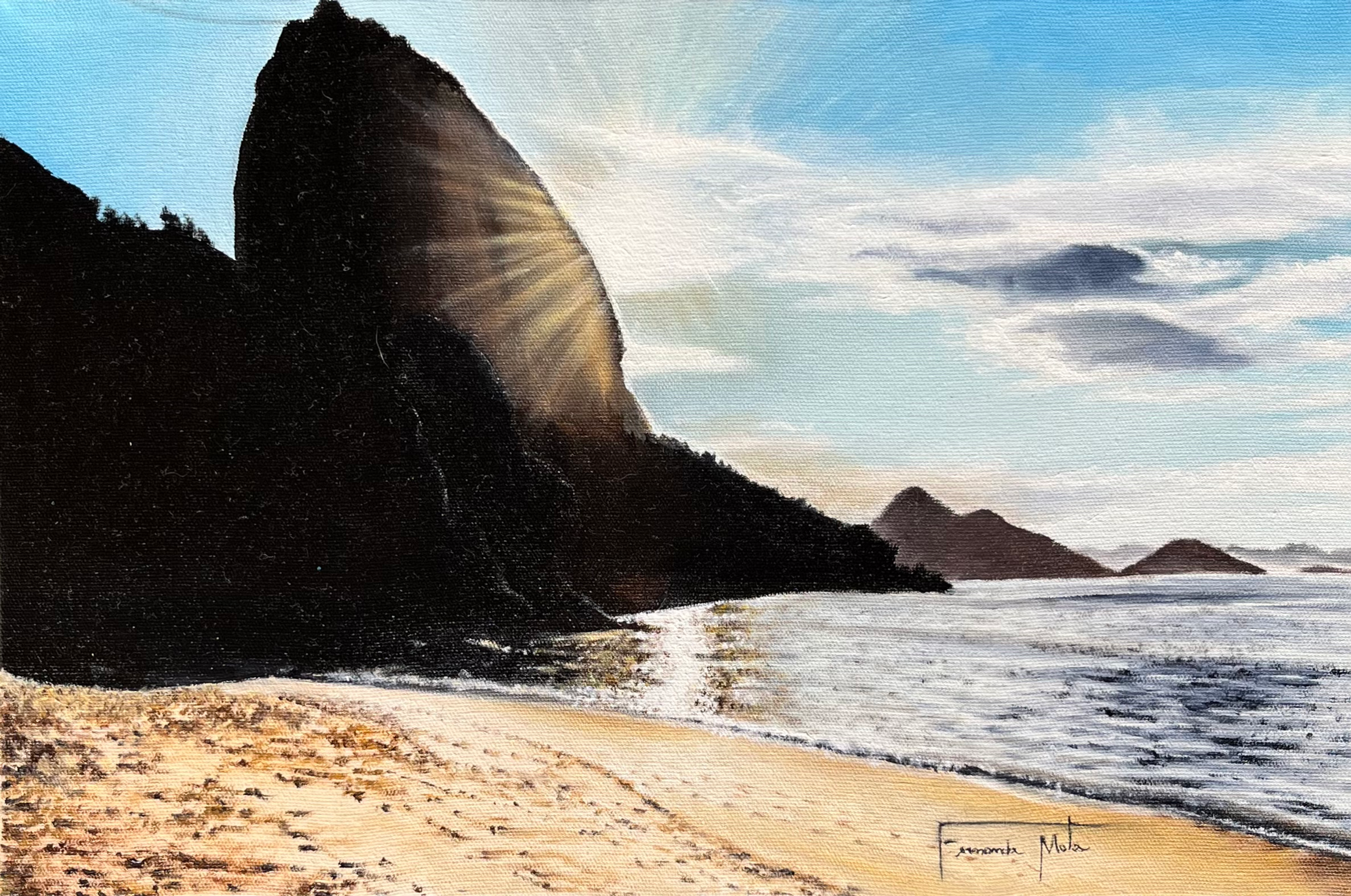 Obra "Praia Vermelha" (30cm x 20cm)