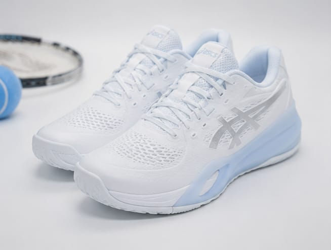 Modern white sneakers showcase
