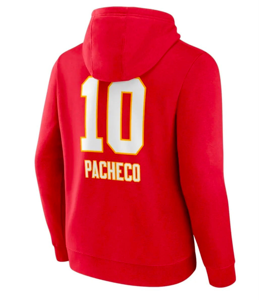 Isiah Pacheco Kansas City Chiefs Name & Number Pullover Hoodie